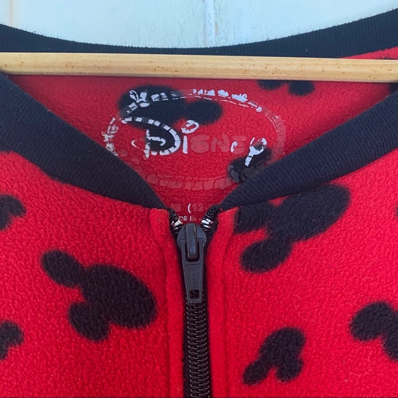 Disney Mickey Mouse Red & Black Mickey Footed PJ’s Women’s Size Large - Picture 4 of 10